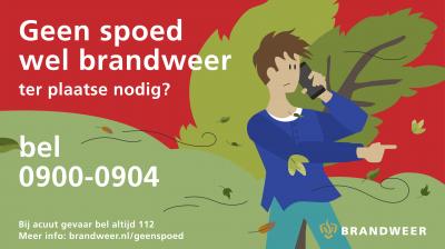 Brandweer nodig, geen spoed