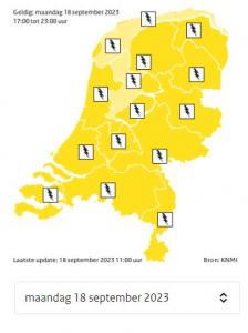 Code geel 18 september