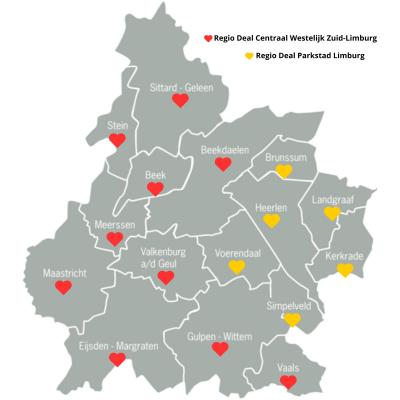 Regio Deal - overzicht samenwerkende gemeenten-