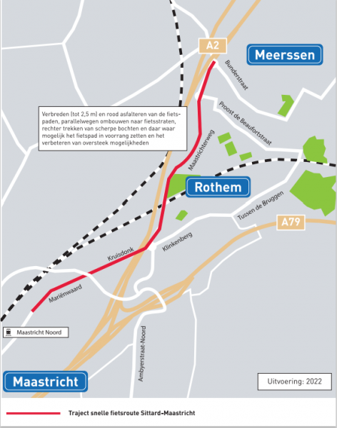 Snelle fietsroute - Traject Snelle fietsroute Meerssen â Maastricht-Noord