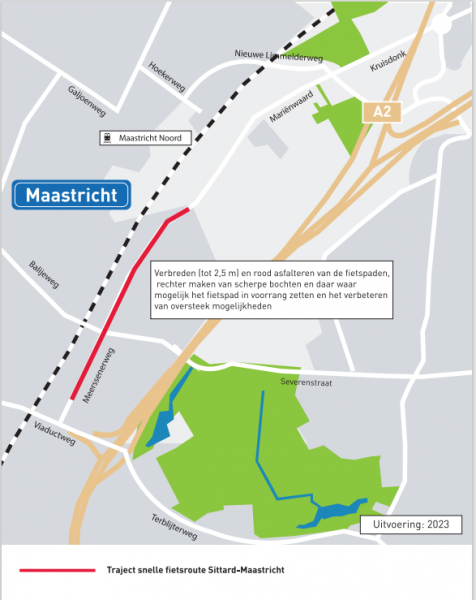 Snelle fietsroute - Traject Snelle Maastricht-Noord naar de Viaductweg
