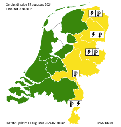 Vanaf de avond kans op onweersbuien (13-08-2024)