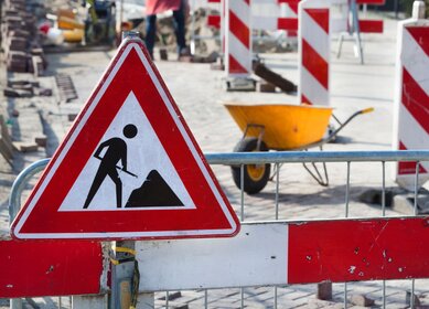 Verkeersborden bij werkzaamheden in de openbare ruimte