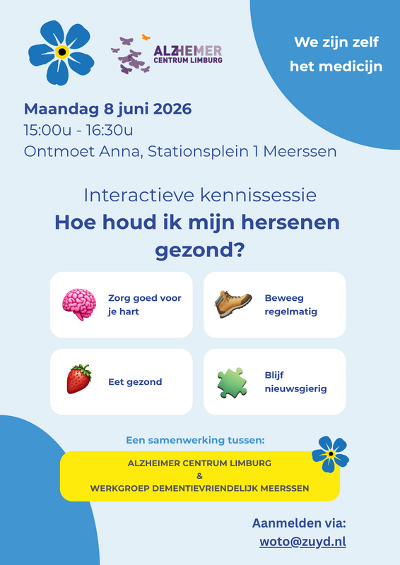 poster van infobijeenkomst over dementie